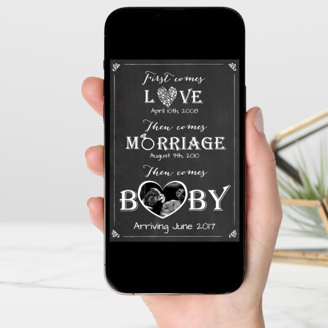 Pregnancy announcement card Love Marriage Baby (Front Digital)