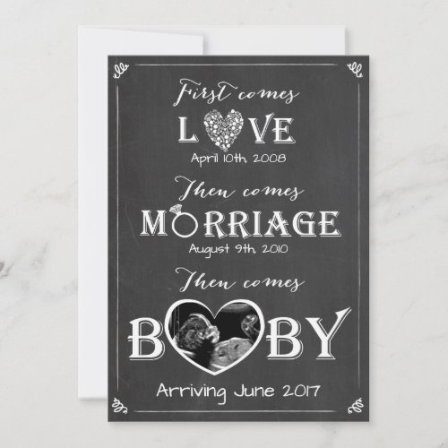 Pregnancy announcement card Love Marriage Baby