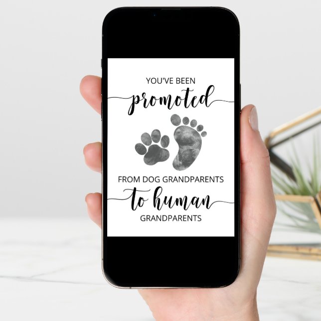 Pregnancy Announcement Card to Dog Grandparents (Front Digital)