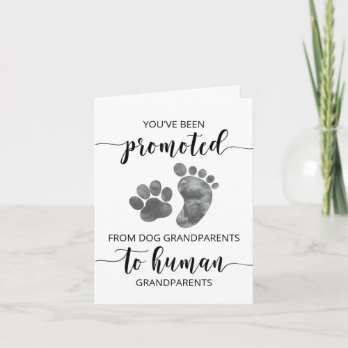 Pregnancy Announcement Card to Dog Grandparents