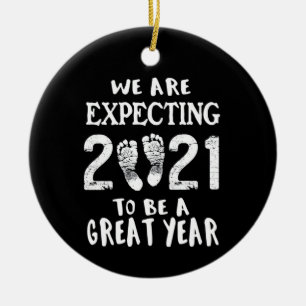 Pregnancy Announcement Ceramic Ornament