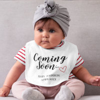 Pregnancy Announcement Coming Soon Baby Bib
