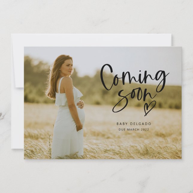 Pregnancy Announcement | Coming Soon Heart (Front)