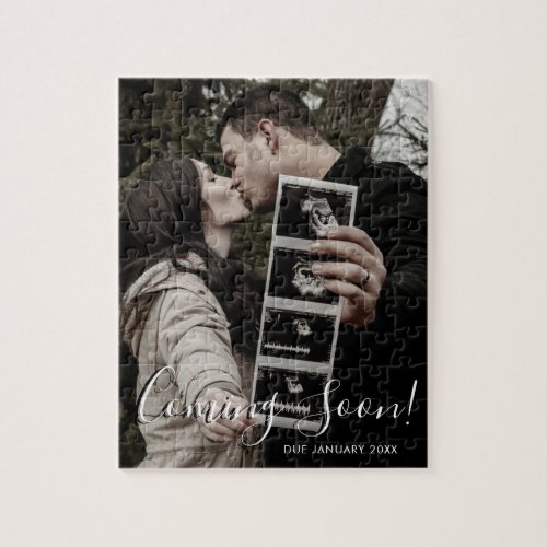 Pregnancy Announcement Coming Soon Script Photo Jigsaw Puzzle