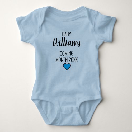 Pregnancy Announcement Coming Soon with Name Date Baby Bodysuit