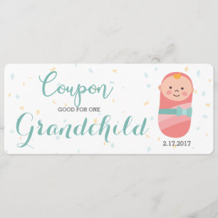 Pregnancy Announcement Coral Teal Baby Girl