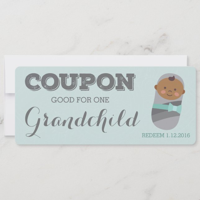 Pregnancy Announcement Coupon for Grandchild (Front)