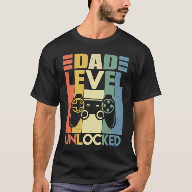 Pregnancy Announcement Dad Level Unlocked Soon To  T-Shirt (Front)