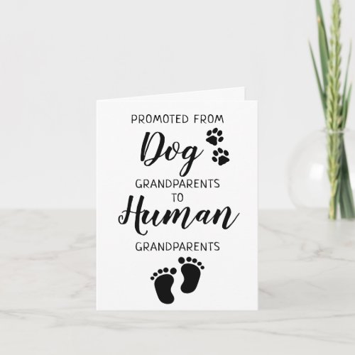 Pregnancy Announcement Dog Grandparents Card