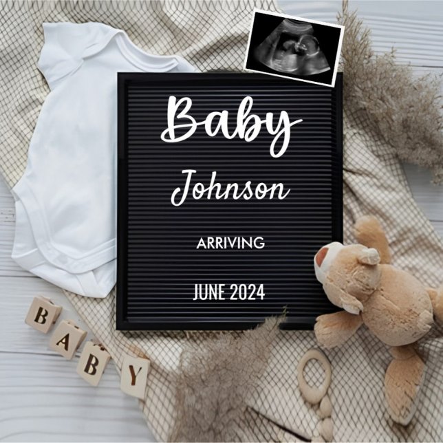 Pregnancy Announcement | Elegant Letter Board Baby (Pregnancy Announcement)