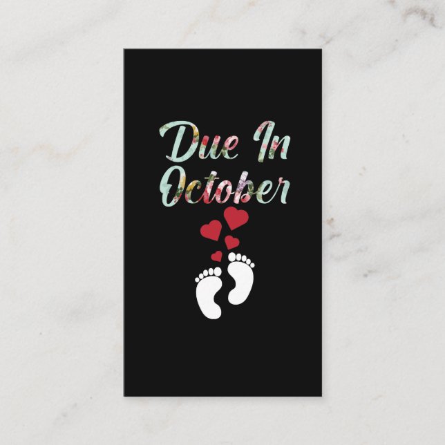 Pregnancy Announcement Expecting baby Date October (Front)