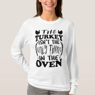Pregnancy Announcement Expecting Mom Dad Thanksgiv T-Shirt