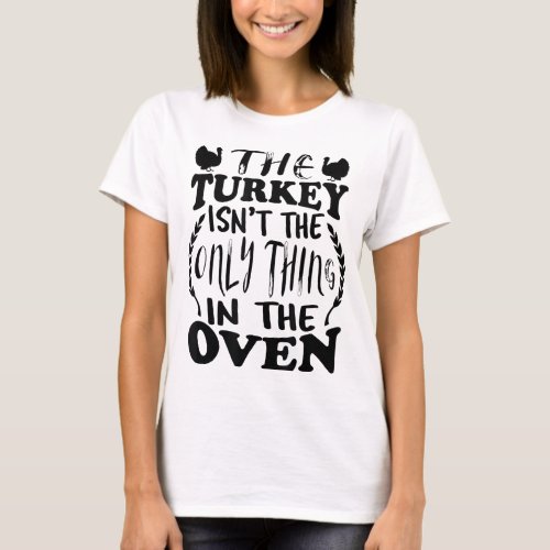 Pregnancy Announcement Expecting Mom Dad Thanksgiv T_Shirt