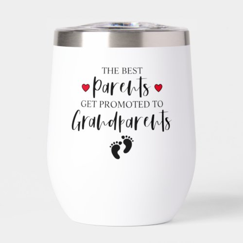 Pregnancy Announcement for Grandparents Thermal Wine Tumbler