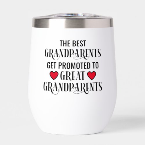 Pregnancy Announcement for Grandparents Thermal Wine Tumbler