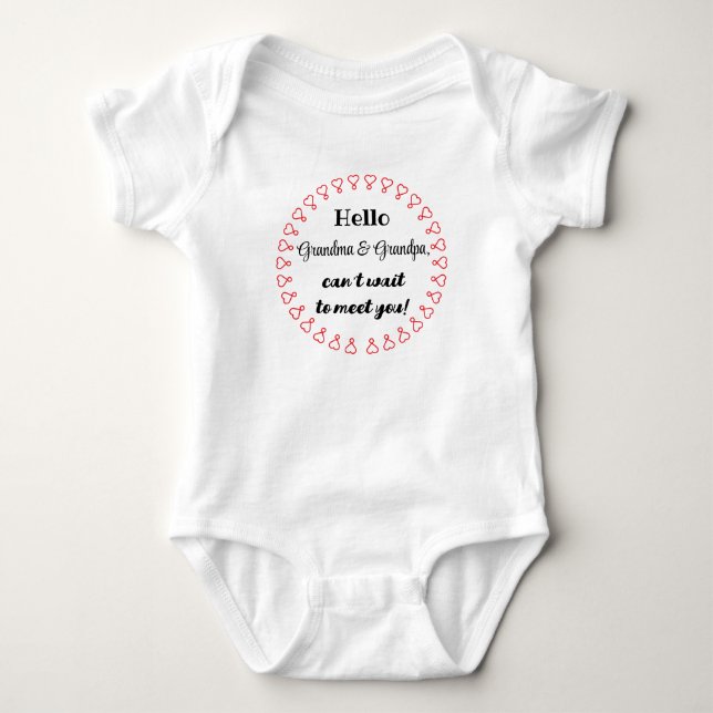 Pregnancy Announcement for Grandparents-To-Be, Baby Bodysuit (Front)