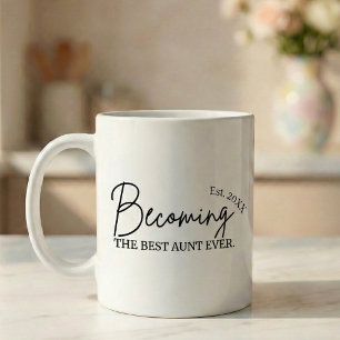Pregnancy Announcement Gift Aunt Becoming Aunt Coffee Mug