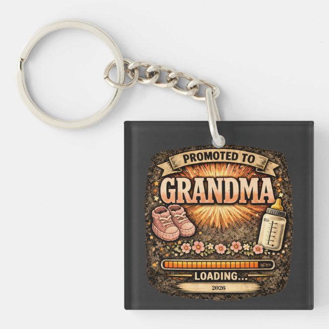 Pregnancy Announcement Gift for Grandma  Keychain (Front)
