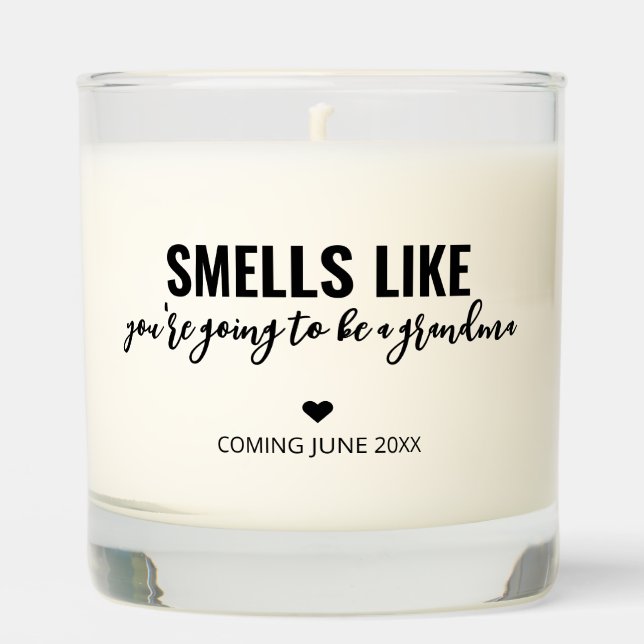 Pregnancy Announcement Gift for Grandma  Scented Candle (Front)