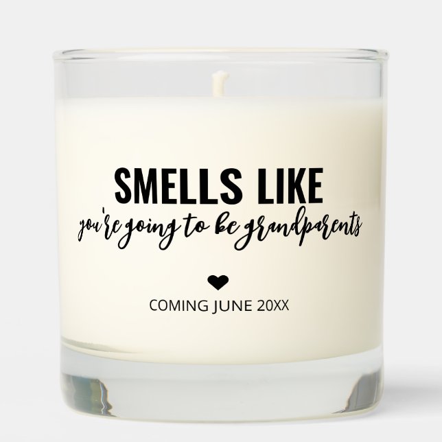 Pregnancy Announcement Gift for Grandparents  Scented Candle (Front)