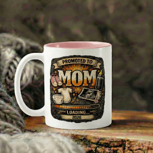 Pregnancy Announcement Gift for Mom Two-Tone Coffee Mug