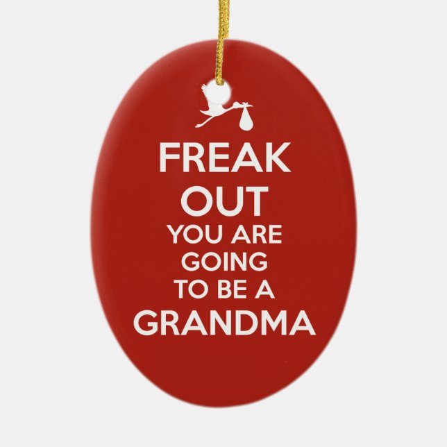 Pregnancy Announcement Grandma Ornament Christmas (Front)
