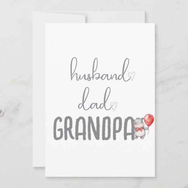 Pregnancy announcement grandpa cute baby hippo (Front)