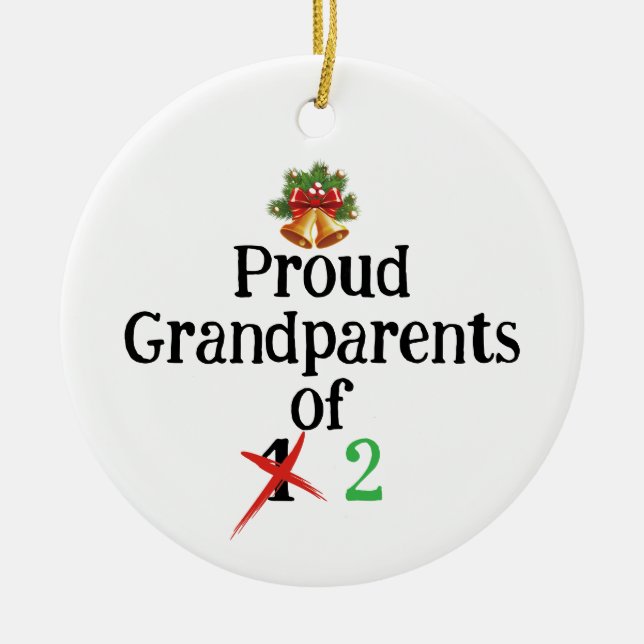 Pregnancy announcement Grandparents Ceramic Ornament (Front)