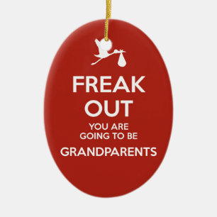 Pregnancy Announcement Grandparents Christmas Ceramic Ornament