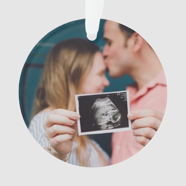 Pregnancy Announcement Grandparents Gift ornament (Front)