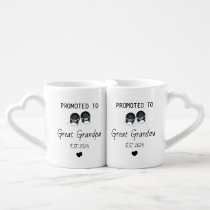Pregnancy Announcement Great Grandparent Coffee Mug Set