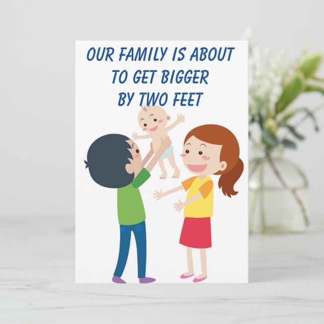 pregnancy announcement greeting card (Standing Front)