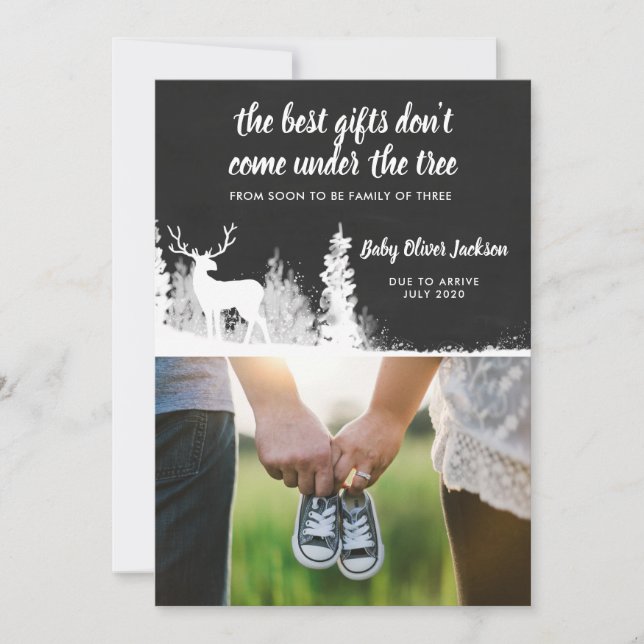 Pregnancy Announcement Holiday Antler | Photo (Front)