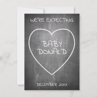 Pregnancy announcement in chalkboard style