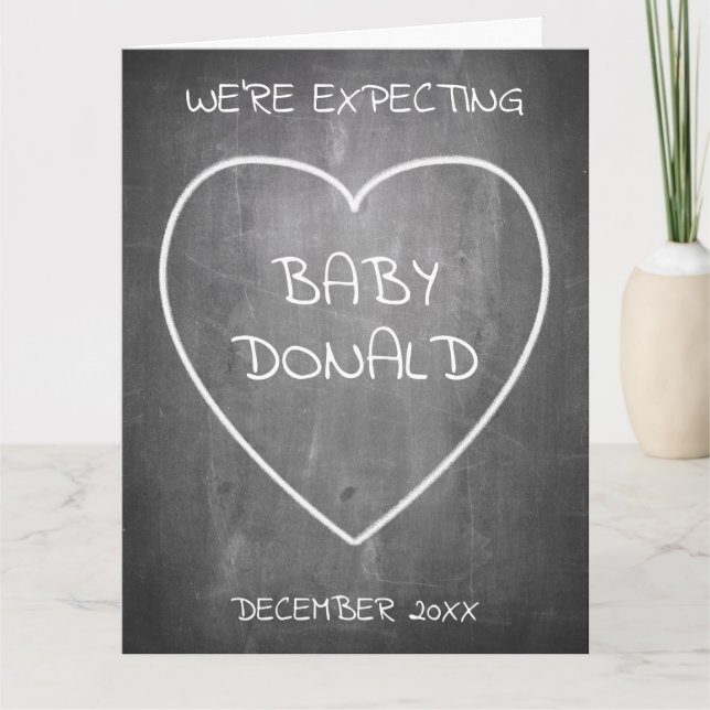 Pregnancy announcement in chalkboard style (Front)