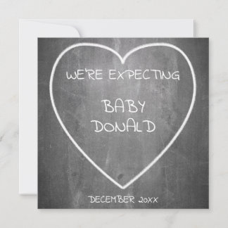 Pregnancy announcement in chalkboard style
