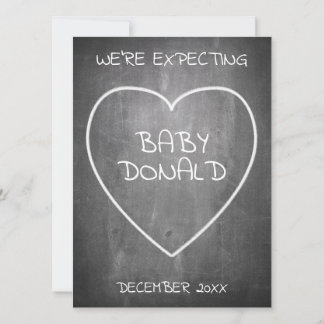 Pregnancy announcement in chalkboard style