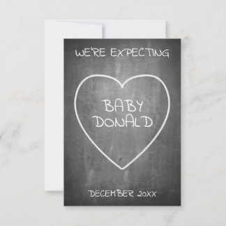 Pregnancy announcement in chalkboard style
