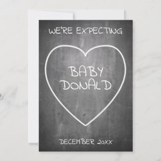 Pregnancy announcement in chalkboard style