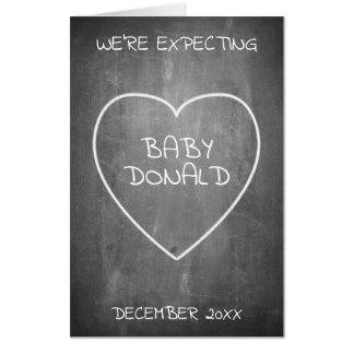 Pregnancy announcement in chalkboard style card