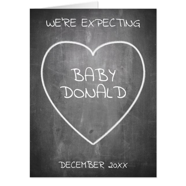 Pregnancy announcement in chalkboard style card (Front)