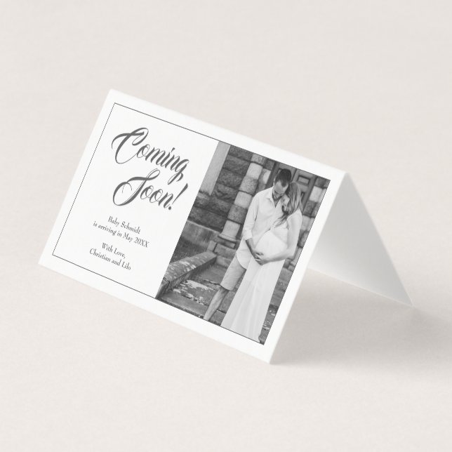 Pregnancy announcement in classic style (Front)