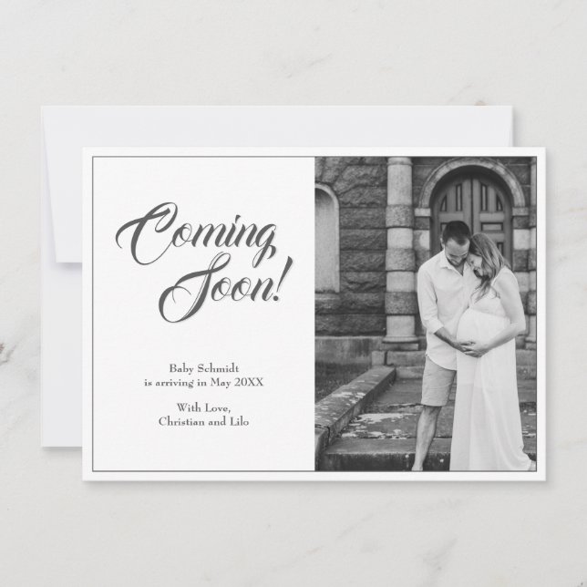 Pregnancy announcement in classic style (Front)