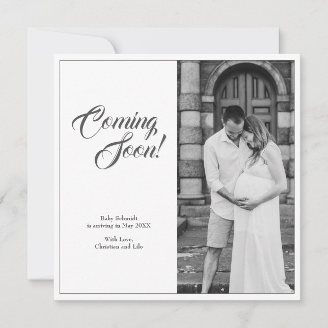Pregnancy announcement in classic style (Front)