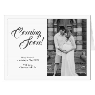 Pregnancy announcement in classic style card