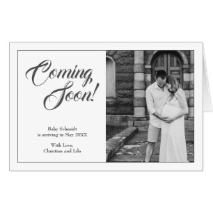 Pregnancy announcement in classic style card