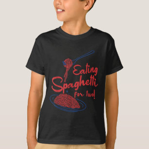 Pregnancy Announcement Italian Mom Eating Spaghett T-Shirt
