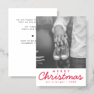 Pregnancy Announcement Letterpress Photo Card
