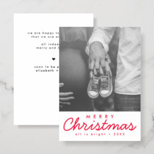Pregnancy Announcement Letterpress Photo Card