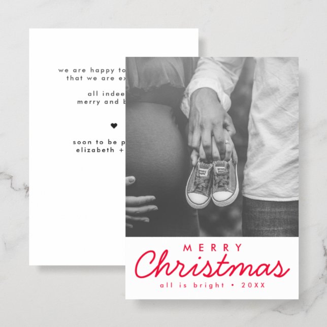 Pregnancy Announcement Letterpress Photo Card (Front/Back)